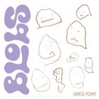 “Blobs” steht groß in lila, unten “GREG FOAT”. Gekritzelte Gesichter in Braun und Lila sind auf weißem Hintergrund verteilt.
