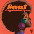 „Soul Psychédélique“. Eine afroamerikanische Frau im Profil, Illustration mit lebhaften Farben und Retro-Elementen.