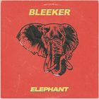 "BLEEKER" oben, "ELEPHANT" unten; schwarze Elefantenzeichnung auf rotem Hintergrund, stilisiert.