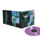 Liste mit zehn Titeln, neonkühle Illustrationen von Menschen bei Fenstern. Violette Vinyl-Schallplatte rechts.