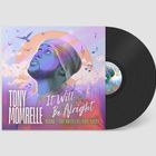 Tony Momrelle, It Will Be Alright. Illustration: Mann blickt nach oben, Wolken, Noten und Vögel. Schallplatte daneben.