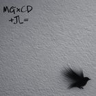 MG × CD + JL =; ein fliegender Vogel als Schattenriss auf grauer, texturierter Fläche.