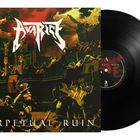 "Avarice" in stilisierter Schrift, darunter "Perpetual Ruin". Szene: antik anmutendes Gemälde mit vielen Menschen.