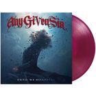 Texte: "Any Given Sin", "Until We Disappear". Illustration einer Person unter Wasser, von Blasen umgeben, daneben eine rote Schallplatte.