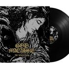"God Macabre, the winterlong." Eine düstere Illustration eines nachdenklichen Gesichts mit langen Haaren, begleitet von einer Schallplatte.
