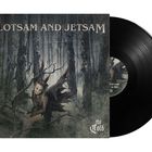 "FLOTSAM AND JETSAM", "the Cold". Schaurige Waldszene mit einer mystischen, geflügelten Gestalt. Vinyl-Schallplatte im Vordergrund.