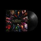 Illustration einer Schallplatte. Der Text lautet: "D'ORT AN ARTISAN'S EXHIBITION". Bunte, abstrakte Muster umgeben den Text.