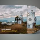 EXSONVALDES, Ninety Seconds to Midnight. Eine verlassene Landschaft mit Booten, Palmen und einer kleinen Burg.