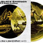 "Black Samson: The Bastard Swordsman" zeigt einen Krieger mit Schwert und Dinosaurier, schwarz-gelbes Farbschema.