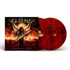 Texte: "ELEINE", "THE WATER TASTE OF BLOOD". Illustration eines Kriegers vor Flammen und blutroten Schallplatten.