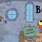 "Bot" steht groß geschrieben. Eine Illustration von Adam Stower zeigt einen fröhlichen, runden Roboter in einer Werkstatt.