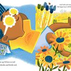 When I grow up I’d love to toil with flowers, shrubs and fertile soil. And with each tiny seed I sow my happy heart will bloom and grow.

Ein Kind liegt im Gras mit Sonnenblumenbrille, umgeben von Blumen und Gräsern. Ein Buch liegt daneben.