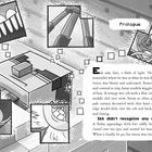 Text: "Prologue" und "Eek didn't recognise any of this." Illustrationen von Robotern und geometrischen Formen.