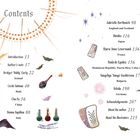 "Contents" listet Kapitel mit Seitenzahlen und Ländern. Illustrationen umfassen Tiere, magische Symbole und bunte Flaschen.