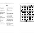 Puzzle-Seite mit "The Times Quick Cryptic Crossword". Links Hinweise, rechts Kreuzworträtselgitter mit schwarzen Feldern.