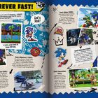 "FOREVER FAST! 35th ANNIVERSARY. Sonic the Hedgehog (1991)... Sonic Adventure 2 (2001)... Sonic Superstars (2023)..."

Texte und Bilder zu Sonic-Spielen seit 1991. Fotos und Illustrationen von Sonic und anderen Charakteren. Design mit Zeichnungen und Farben.