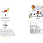 Links: copyright Hinweise und ein liegender Bär. Rechts: Inhaltsverzeichnis mit Kapitelüberschriften und einem Heißluftballon.