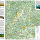 "Collins Cotswolds Pocket Map" oben links. Detaillierte Landkarte von Cotswolds, umgeben von Texten zu Touristenattraktionen.