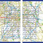 Karte mit Quadranten, Nummern und Straßennamen, z.B. "Wolverhampton", "Birmingham", "City Centre".