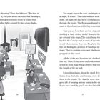 Text: "...ward shouting, 'Turn that light out.' But here at Station X, everyone knows the rules..."  
Illustration: Menschen an Schreibtischen, Karten und Tafeln umgeben sie, es gibt auch Schränke und ein Fenster.