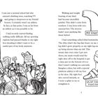 Zwei Textabsätze beschreiben Gehprobleme. Zeichnungen zeigen ein Bein mit der Beschriftung "MY RIGHT FOOT" und "SPLINT FOR MY RIGHT FOOT".