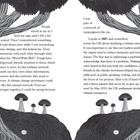 Eine Illustration zeigt Bäume und Pilze mit Texten über das "Wood Wide Web", Bäume, Klimaaktivismus und Erfolg in Großbritannien.