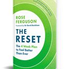 Buchtitel: "The Reset" von Rose Ferguson, Vorwort von Sir David Beckham, grün-weißes Design.