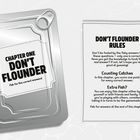 Links steht "CHAPTER ONE DON'T FLOUNDER Fish for the correct answers" in einer Dose. Rechts sind die Regeln des Kapitels.