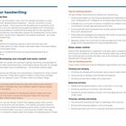 Thema: Vorbereitung auf Handschrift.

Themen: Zeichnen, motorische Kontrolle, Tipps für den Unterricht.

Tipps: Multisensorische Methoden, grobmotorische Kontrolle durch Klettern, Ausbalancieren, Werfen.