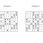 "Puzzle 1" und "Puzzle 2" über zwei Sudoku-Rätseln. Jede hat vorab ausgefüllte Zahlen.
