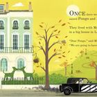 Text beschreibt zwei Dalmatiner, Pongo und Missis, und ihr Leben in London. Illustration zeigt ein Haus, Auto und Park.