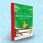 "Winnie-the-Pooh Advent Calendar" steht groß auf einem grünen Buchcover mit Winnie Puuh und Ferkel im Schnee.