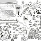 Ein Schriftstück beschreibt seltsame Ereignisse im Königreich Puzzledom. Eine Karte zeigt Orte wie Puzzledom Castle und Misty Mountain.