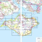 Karte der Isle of Wight mit Gitterfeldern nummeriert von 1 bis 41, umgeben vom Solent und Southampton Water.
