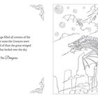 Text sagt: "Many beings filled all corners of the world... The Dragons." Illustration mit Drachen und fliegenden Kreaturen.