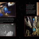 Oben: Wissenschaftler in einer Höhle verwenden einen 3D-Scanner. Rechts: Eine Hand und Lineal zur Größenbestimmung.