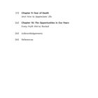 Seitenzahlen mit Kapiteln und Abschnitten: "Fear of Death", "Opportunities in Our Fears", Danksagungen, Referenzen.
