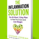 „The Inflammation Solution“ steht oben. Darunter ein Herz aus Gemüse und Früchten auf hellem Hintergrund.