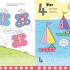 Zahlen 3 und 4 mit Aufgaben, Schmetterlinge und Segelboote fertig malen. Monster mit Netz und auf Booten.