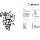 Text: "Contents", "WELCOME", "PART 1: ALL YOU NEED TO KNOW ABOUT ENGLISH WINE", "PART 2: THE WINERIES", Regionen und Seitenzahlen. Illustration: Trauben mit Blättern.