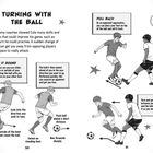 TURNING WITH THE BALL. Anleitung mit Bildern: Schritt-für-Schritt-Techniken zum Richtungswechsel, um Gegner zu überraschen.