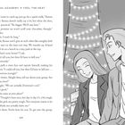 Links Textdialog über entspannte Gespräche. Rechts Illustration: junge Frau und Mann lächelnd, im Hintergrund Lichterkette.