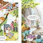 „Mama, Big Monkey saved me from the teeth of the tiger!!“, „Xièxie.“, „There's a massive cavern...“: Affen, Wasserfall, Tiger.