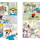 Ein Comic mit einem Hund und einem Kind, die über Sinne sprechen. Sie diskutieren, wie wichtig verschiedene Signale sind.