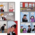 Texte: „Who cares about ghosts...“. Junge im Gespräch mit Lehrer. Szene auf dem Schulhof. Freundliche Konversation.