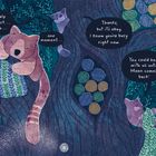 Eine Illustration von Tieren, die in einem Baum sitzen und reden. Im Vordergrund stricken einige Tiere.