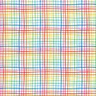 Ein buntes Raster mit sich überkreuzenden Linien in Rot, Blau, Grün, Gelb und Orange.