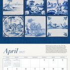 April 2027 Kalender. Kacheln mit blauen Motiven: Landschaften, Personen, Tiere. Feiertage: Anzac Day, Passover, Earth Day.