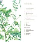 Inhaltsverzeichnis mit Themen wie Vorwort, Einführung und Tipps. Links Illustration von Kleeblättern und Zweigen.
