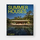SUMMER HOUSES. Vorne ein modernes Haus mit Pool und tropischen Bäumen.
